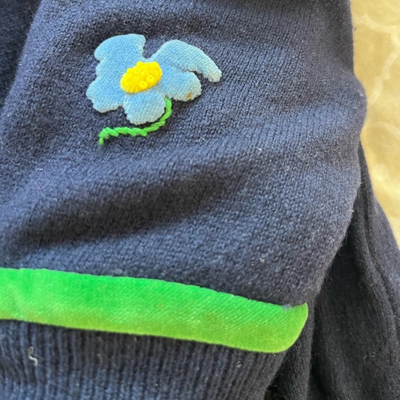 VTG 50s 🌺 XS/Small Dalton cashmere cardigan with velvet embroidered appliqués - Picture 6 of 6